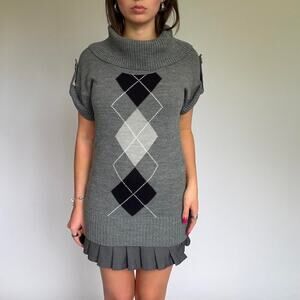 Sweater Project Grey Argyle Sweater